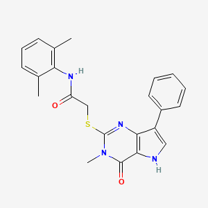 molecular formula C23H22N4O2S B6551074 N-(2,6-dimethylphenyl)-2-({3-methyl-4-oxo-7-phenyl-3H,4H,5H-pyrrolo[3,2-d]pyrimidin-2-yl}sulfanyl)acetamide CAS No. 1040639-61-9