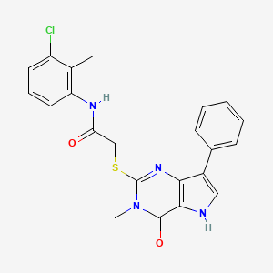 molecular formula C22H19ClN4O2S B6551081 N-(3-chloro-2-methylphenyl)-2-({3-methyl-4-oxo-7-phenyl-3H,4H,5H-pyrrolo[3,2-d]pyrimidin-2-yl}sulfanyl)acetamide CAS No. 1040639-84-6