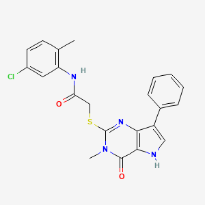 molecular formula C22H19ClN4O2S B6551104 N-(5-chloro-2-methylphenyl)-2-({3-methyl-4-oxo-7-phenyl-3H,4H,5H-pyrrolo[3,2-d]pyrimidin-2-yl}sulfanyl)acetamide CAS No. 1040663-05-5