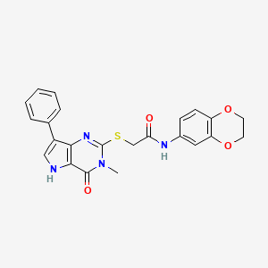 molecular formula C23H20N4O4S B6551109 N-(2,3-dihydro-1,4-benzodioxin-6-yl)-2-[(3-methyl-4-oxo-7-phenyl-4,5-dihydro-3H-pyrrolo[3,2-d]pyrimidin-2-yl)sulfanyl]acetamide CAS No. 1040663-13-5