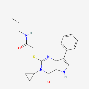 molecular formula C21H24N4O2S B6551173 N-butyl-2-({3-cyclopropyl-4-oxo-7-phenyl-3H,4H,5H-pyrrolo[3,2-d]pyrimidin-2-yl}sulfanyl)acetamide CAS No. 1040664-61-6