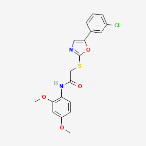 molecular formula C19H17ClN2O4S B6551218 2-{[5-(3-chlorophenyl)-1,3-oxazol-2-yl]sulfanyl}-N-(2,4-dimethoxyphenyl)acetamide CAS No. 1040665-56-2