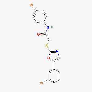 molecular formula C17H12Br2N2O2S B6551275 N-(4-bromophenyl)-2-{[5-(3-bromophenyl)-1,3-oxazol-2-yl]sulfanyl}acetamide CAS No. 1040667-73-9