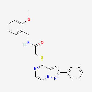 molecular formula C22H20N4O2S B6551289 N-[(2-methoxyphenyl)methyl]-2-({2-phenylpyrazolo[1,5-a]pyrazin-4-yl}sulfanyl)acetamide CAS No. 1040668-63-0