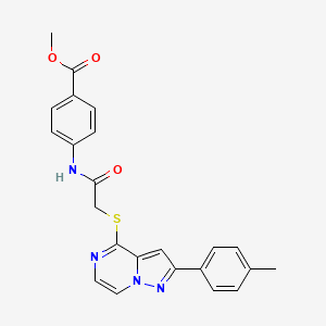 molecular formula C23H20N4O3S B6551297 methyl 4-(2-{[2-(4-methylphenyl)pyrazolo[1,5-a]pyrazin-4-yl]sulfanyl}acetamido)benzoate CAS No. 1040668-74-3