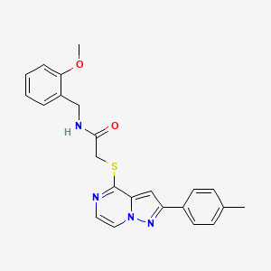 molecular formula C23H22N4O2S B6551305 N-[(2-methoxyphenyl)methyl]-2-{[2-(4-methylphenyl)pyrazolo[1,5-a]pyrazin-4-yl]sulfanyl}acetamide CAS No. 1040668-80-1