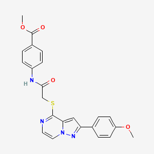molecular formula C23H20N4O4S B6551313 methyl 4-(2-{[2-(4-methoxyphenyl)pyrazolo[1,5-a]pyrazin-4-yl]sulfanyl}acetamido)benzoate CAS No. 1040668-98-1