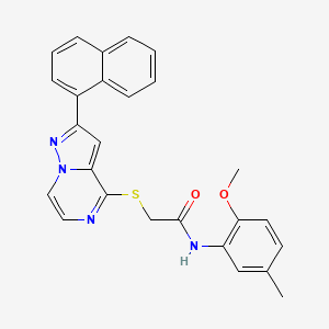 molecular formula C26H22N4O2S B6551328 N-(2-methoxy-5-methylphenyl)-2-{[2-(naphthalen-1-yl)pyrazolo[1,5-a]pyrazin-4-yl]sulfanyl}acetamide CAS No. 1040669-53-1