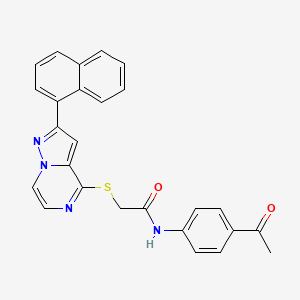 molecular formula C26H20N4O2S B6551336 N-(4-acetylphenyl)-2-{[2-(naphthalen-1-yl)pyrazolo[1,5-a]pyrazin-4-yl]sulfanyl}acetamide CAS No. 1040642-57-6