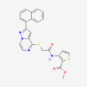 molecular formula C24H18N4O3S2 B6551340 methyl 3-(2-{[2-(naphthalen-1-yl)pyrazolo[1,5-a]pyrazin-4-yl]sulfanyl}acetamido)thiophene-2-carboxylate CAS No. 1040642-89-4