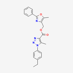 molecular formula C23H22N4O3 B6551402 (5-methyl-2-phenyl-1,3-oxazol-4-yl)methyl 1-(4-ethylphenyl)-5-methyl-1H-1,2,3-triazole-4-carboxylate CAS No. 1040645-35-9