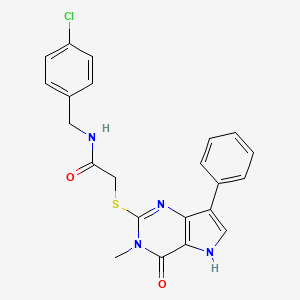 molecular formula C22H19ClN4O2S B6551427 N-(4-chlorobenzyl)-2-((3-methyl-4-oxo-7-phenyl-4,5-dihydro-3H-pyrrolo[3,2-d]pyrimidin-2-yl)thio)acetamide CAS No. 1040647-43-5