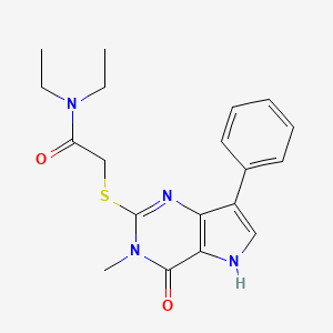 molecular formula C19H22N4O2S B6551456 N,N-diethyl-2-({3-methyl-4-oxo-7-phenyl-3H,4H,5H-pyrrolo[3,2-d]pyrimidin-2-yl}sulfanyl)acetamide CAS No. 1040647-83-3