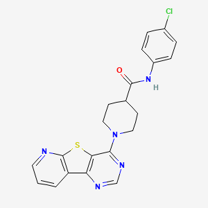 molecular formula C21H18ClN5OS B6551493 N-(4-chlorophenyl)-1-{8-thia-3,5,10-triazatricyclo[7.4.0.0^{2,7}]trideca-1(13),2(7),3,5,9,11-hexaen-6-yl}piperidine-4-carboxamide CAS No. 1040673-13-9