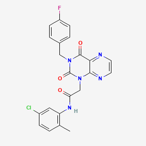 molecular formula C22H17ClFN5O3 B6551543 N-(5-chloro-2-methylphenyl)-2-{3-[(4-fluorophenyl)methyl]-2,4-dioxo-1,2,3,4-tetrahydropteridin-1-yl}acetamide CAS No. 1040677-38-0