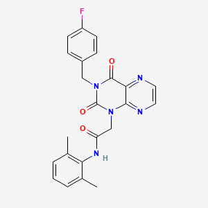molecular formula C23H20FN5O3 B6551562 N-(2,6-dimethylphenyl)-2-{3-[(4-fluorophenyl)methyl]-2,4-dioxo-1,2,3,4-tetrahydropteridin-1-yl}acetamide CAS No. 1040677-58-4