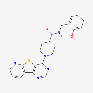 molecular formula C23H23N5O2S B6551590 N-[(2-methoxyphenyl)methyl]-1-{8-thia-3,5,10-triazatricyclo[7.4.0.0^{2,7}]trideca-1(13),2(7),3,5,9,11-hexaen-6-yl}piperidine-4-carboxamide CAS No. 1040677-91-5