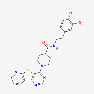 molecular formula C25H27N5O3S B6551595 N-[2-(3,4-dimethoxyphenyl)ethyl]-1-{8-thia-3,5,10-triazatricyclo[7.4.0.0^{2,7}]trideca-1(13),2(7),3,5,9,11-hexaen-6-yl}piperidine-4-carboxamide CAS No. 1040677-95-9