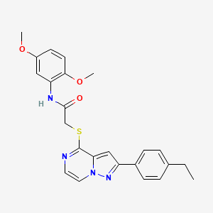 molecular formula C24H24N4O3S B6551652 N-(2,5-dimethoxyphenyl)-2-{[2-(4-ethylphenyl)pyrazolo[1,5-a]pyrazin-4-yl]sulfanyl}acetamide CAS No. 1040650-32-5