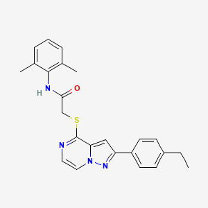 molecular formula C24H24N4OS B6551673 N-(2,6-dimethylphenyl)-2-{[2-(4-ethylphenyl)pyrazolo[1,5-a]pyrazin-4-yl]sulfanyl}acetamide CAS No. 1040651-31-7