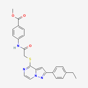 molecular formula C24H22N4O3S B6551691 methyl 4-(2-{[2-(4-ethylphenyl)pyrazolo[1,5-a]pyrazin-4-yl]sulfanyl}acetamido)benzoate CAS No. 1040651-61-3
