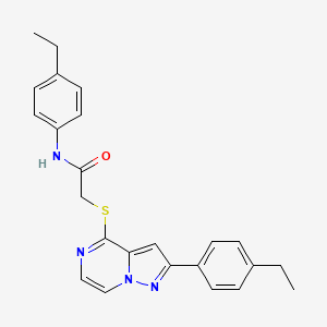 molecular formula C24H24N4OS B6551725 N-(4-ethylphenyl)-2-{[2-(4-ethylphenyl)pyrazolo[1,5-a]pyrazin-4-yl]sulfanyl}acetamide CAS No. 1040651-96-4