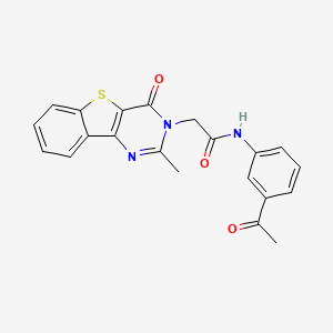 molecular formula C21H17N3O3S B6551867 N-(3-acetylphenyl)-2-{4-methyl-6-oxo-8-thia-3,5-diazatricyclo[7.4.0.0^{2,7}]trideca-1(13),2(7),3,9,11-pentaen-5-yl}acetamide CAS No. 1040657-22-4