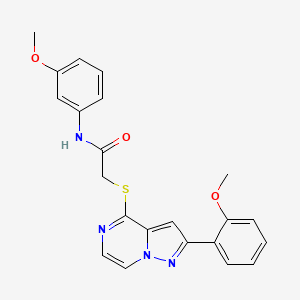 molecular formula C22H20N4O3S B6552081 N-(3-methoxyphenyl)-2-{[2-(2-methoxyphenyl)pyrazolo[1,5-a]pyrazin-4-yl]sulfanyl}acetamide CAS No. 1040675-10-2