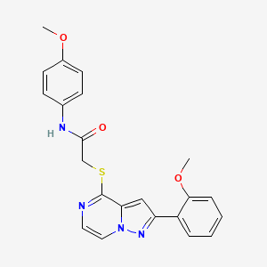 molecular formula C22H20N4O3S B6552082 N-(4-methoxyphenyl)-2-{[2-(2-methoxyphenyl)pyrazolo[1,5-a]pyrazin-4-yl]sulfanyl}acetamide CAS No. 1040675-17-9