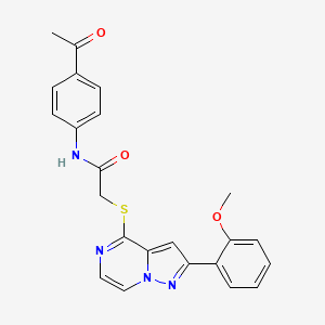 molecular formula C23H20N4O3S B6552101 N-(4-acetylphenyl)-2-{[2-(2-methoxyphenyl)pyrazolo[1,5-a]pyrazin-4-yl]sulfanyl}acetamide CAS No. 1040675-73-7
