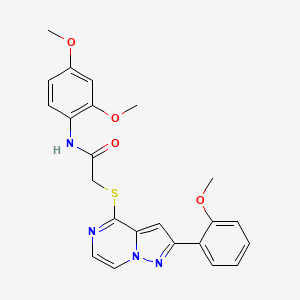 molecular formula C23H22N4O4S B6552153 N-(2,4-dimethoxyphenyl)-2-{[2-(2-methoxyphenyl)pyrazolo[1,5-a]pyrazin-4-yl]sulfanyl}acetamide CAS No. 1040676-43-4
