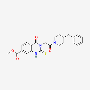 molecular formula C24H25N3O4S B6552183 methyl 3-[2-(4-benzylpiperidin-1-yl)-2-oxoethyl]-4-oxo-2-sulfanylidene-1,2,3,4-tetrahydroquinazoline-7-carboxylate CAS No. 1040678-93-0