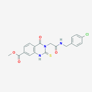 molecular formula C19H16ClN3O4S B6552188 methyl 3-({[(4-chlorophenyl)methyl]carbamoyl}methyl)-4-oxo-2-sulfanylidene-1,2,3,4-tetrahydroquinazoline-7-carboxylate CAS No. 1040678-84-9