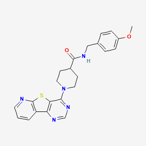molecular formula C23H23N5O2S B6552336 N-[(4-methoxyphenyl)methyl]-1-{8-thia-3,5,10-triazatricyclo[7.4.0.0^{2,7}]trideca-1(13),2(7),3,5,9,11-hexaen-6-yl}piperidine-4-carboxamide CAS No. 1040681-15-9