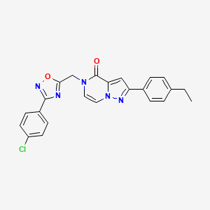 molecular formula C23H18ClN5O2 B6552446 5-{[3-(4-chlorophenyl)-1,2,4-oxadiazol-5-yl]methyl}-2-(4-ethylphenyl)-4H,5H-pyrazolo[1,5-a]pyrazin-4-one CAS No. 1040652-22-9