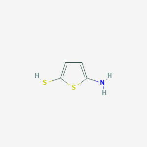 molecular formula C4H5NS2 B065536 5-Aminothiophene-2-thiol CAS No. 159504-43-5