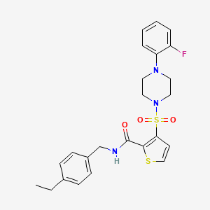 molecular formula C24H26FN3O3S2 B6554289 N-[(4-ethylphenyl)methyl]-3-{[4-(2-fluorophenyl)piperazin-1-yl]sulfonyl}thiophene-2-carboxamide CAS No. 1040633-80-4