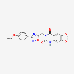 molecular formula C20H16N4O6 B6554423 7-{[3-(4-ethoxyphenyl)-1,2,4-oxadiazol-5-yl]methyl}-2H,5H,6H,7H,8H-[1,3]dioxolo[4,5-g]quinazoline-6,8-dione CAS No. 1031543-63-1