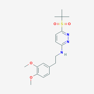 molecular formula C18H25N3O4S B6554599 N-[2-(3,4-dimethoxyphenyl)ethyl]-6-(2-methylpropane-2-sulfonyl)pyridazin-3-amine CAS No. 1040654-09-8
