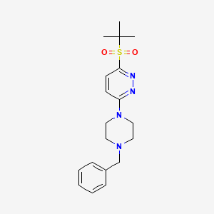 molecular formula C19H26N4O2S B6554607 3-(4-benzylpiperazin-1-yl)-6-(2-methylpropane-2-sulfonyl)pyridazine CAS No. 1040654-41-8