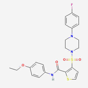 molecular formula C23H24FN3O4S2 B6554720 N-(4-ethoxyphenyl)-3-{[4-(4-fluorophenyl)piperazin-1-yl]sulfonyl}thiophene-2-carboxamide CAS No. 1040657-23-5