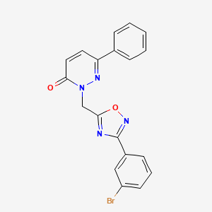 molecular formula C19H13BrN4O2 B6554741 2-{[3-(3-bromophenyl)-1,2,4-oxadiazol-5-yl]methyl}-6-phenyl-2,3-dihydropyridazin-3-one CAS No. 1040657-79-1