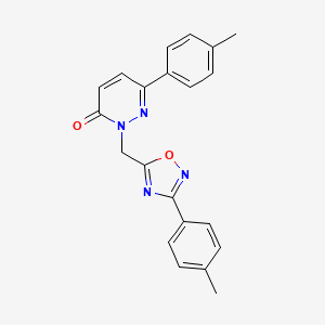 molecular formula C21H18N4O2 B6554745 6-(4-methylphenyl)-2-{[3-(4-methylphenyl)-1,2,4-oxadiazol-5-yl]methyl}-2,3-dihydropyridazin-3-one CAS No. 1040657-91-7