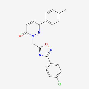 molecular formula C20H15ClN4O2 B6554751 2-{[3-(4-chlorophenyl)-1,2,4-oxadiazol-5-yl]methyl}-6-(4-methylphenyl)-2,3-dihydropyridazin-3-one CAS No. 1040658-01-2