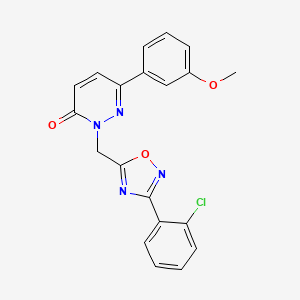 molecular formula C20H15ClN4O3 B6554772 2-{[3-(2-chlorophenyl)-1,2,4-oxadiazol-5-yl]methyl}-6-(3-methoxyphenyl)-2,3-dihydropyridazin-3-one CAS No. 1040658-46-5