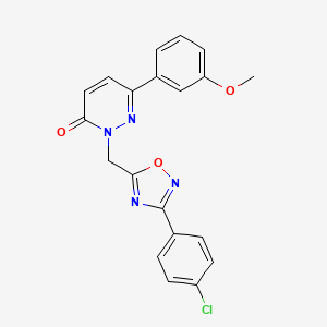 molecular formula C20H15ClN4O3 B6554774 3(2H)-Pyridazinone, 2-[[3-(4-chlorophenyl)-1,2,4-oxadiazol-5-yl]methyl]-6-(3-methoxyphenyl)- CAS No. 1040631-50-2