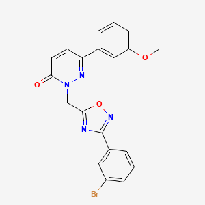 molecular formula C20H15BrN4O3 B6554778 2-{[3-(3-bromophenyl)-1,2,4-oxadiazol-5-yl]methyl}-6-(3-methoxyphenyl)-2,3-dihydropyridazin-3-one CAS No. 1040631-56-8
