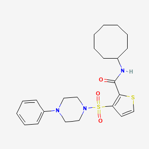 molecular formula C23H31N3O3S2 B6555419 N-cyclooctyl-3-((4-phenylpiperazin-1-yl)sulfonyl)thiophene-2-carboxamide CAS No. 1040671-52-0
