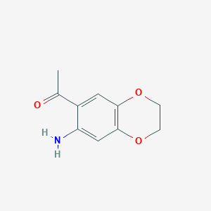 molecular formula C10H11NO3 B065556 1-(7-Amino-2,3-dihydro-benzo[1,4]dioxin-6-yl)-ethanone CAS No. 164526-13-0