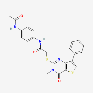 molecular formula C23H20N4O3S2 B6555913 N-(4-acetamidophenyl)-2-({3-methyl-4-oxo-7-phenyl-3H,4H-thieno[3,2-d]pyrimidin-2-yl}sulfanyl)acetamide CAS No. 1040682-37-8